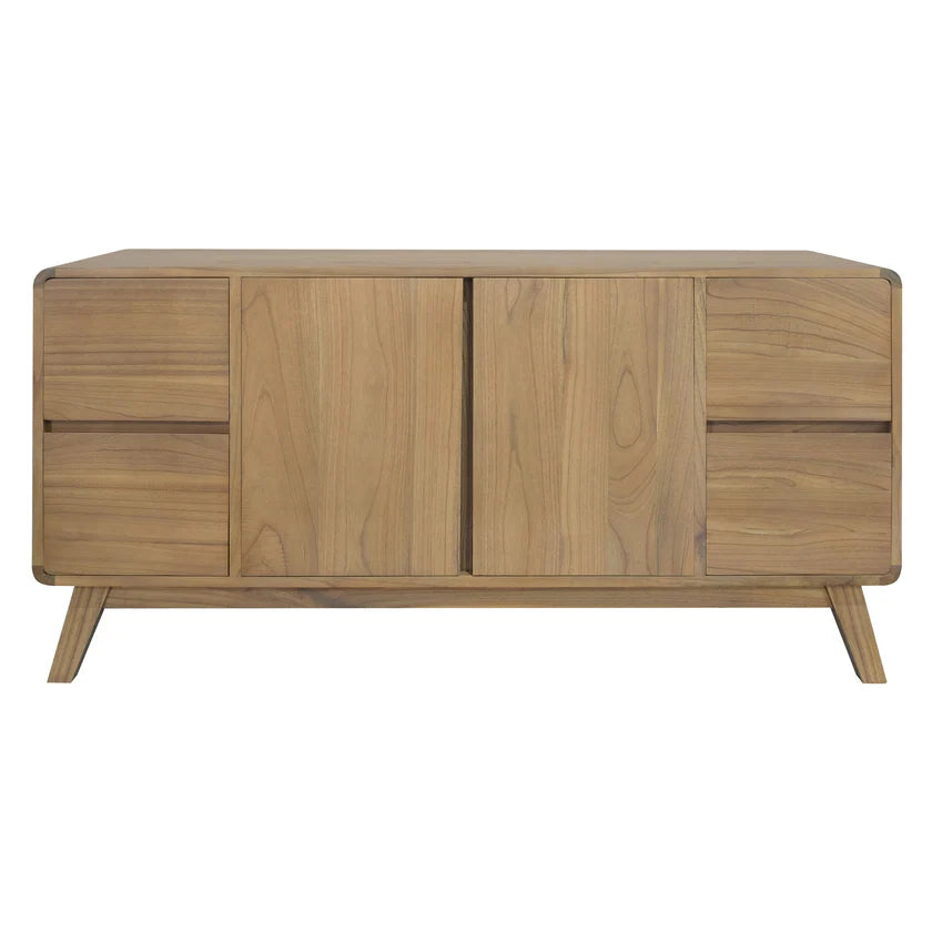 Providence Solid Timber 2-Door 4-Drawer Sideboard - Natural