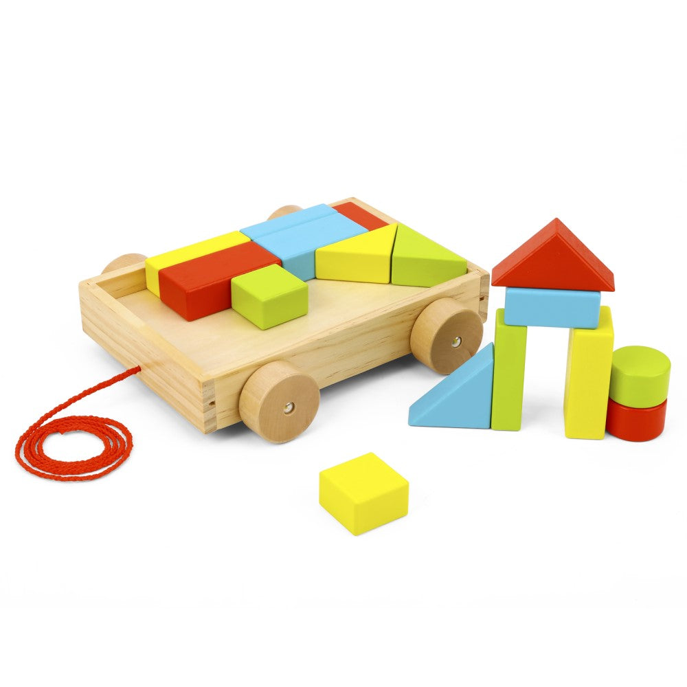 Pull Along Cart With Puzzle Blocks