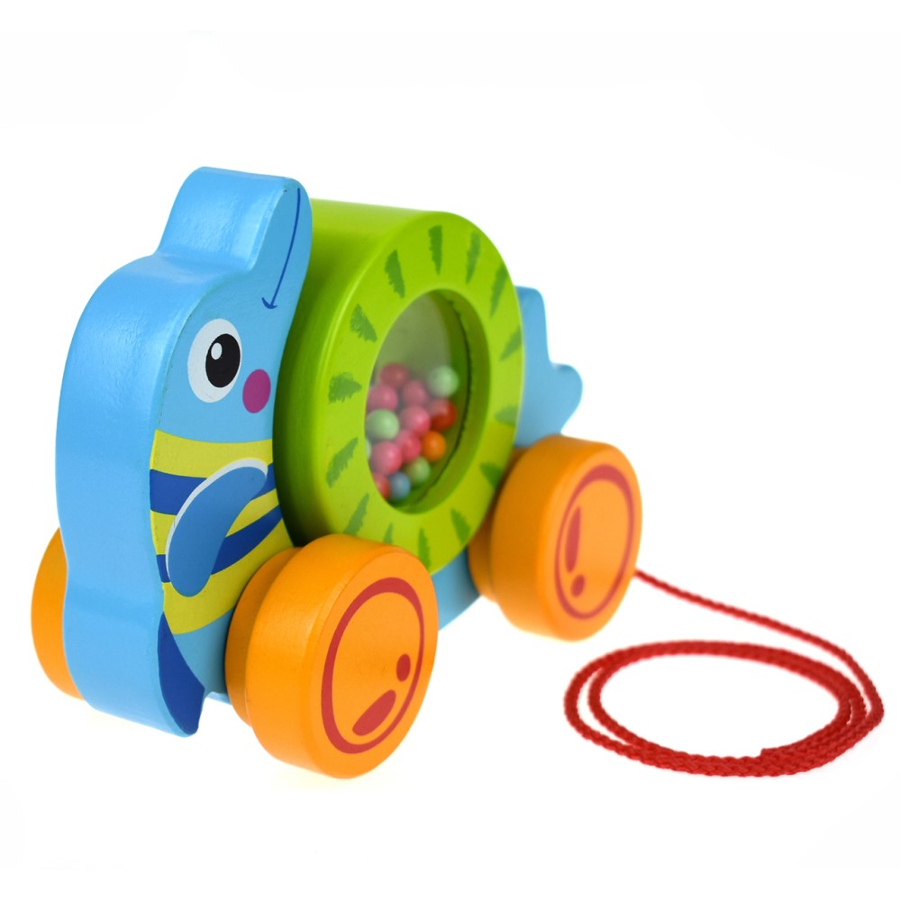 Pull Along Toddler Rolling Dolphin With Beads