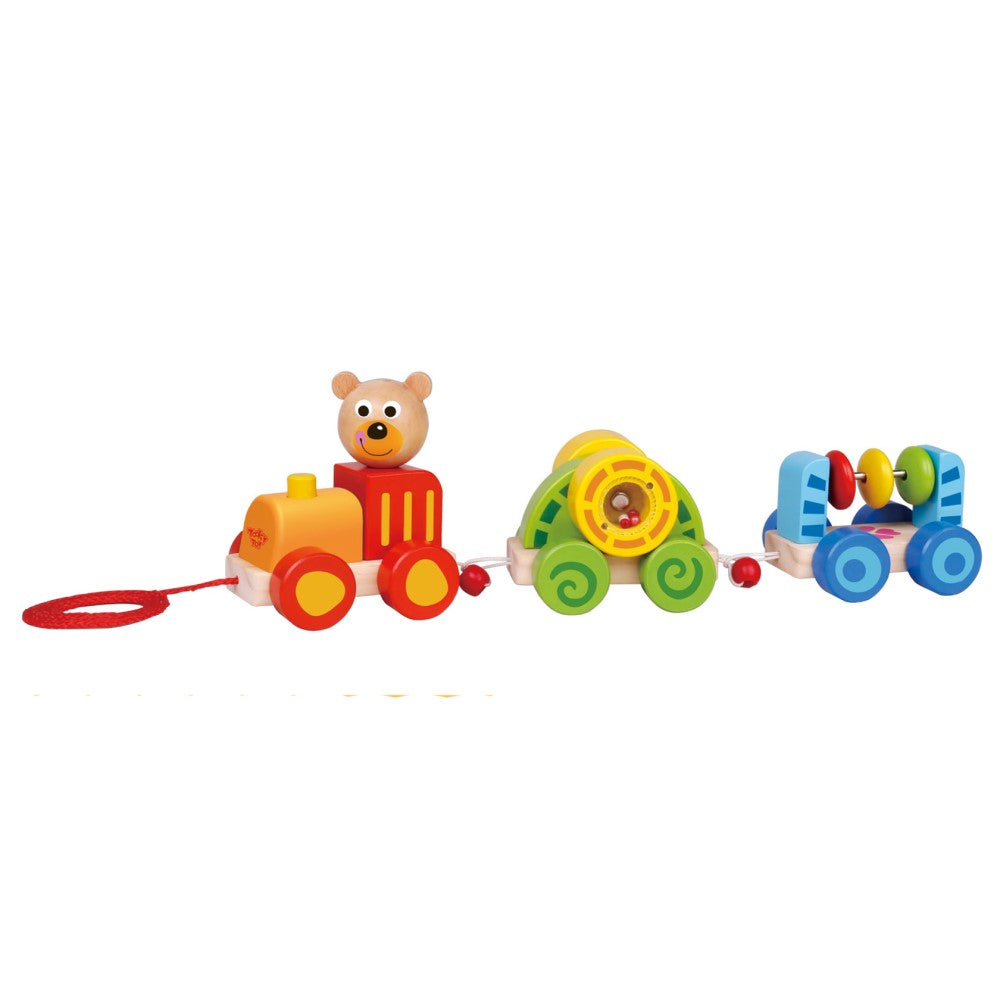 Pull Along Toddler Wooden Little Bear Train