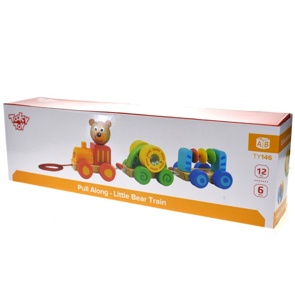 Pull Along Toddler Wooden Little Bear Train