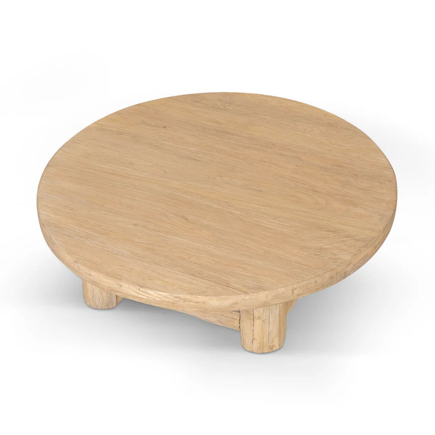 Pure Elm Round Coffee Table - Natural - 100cms