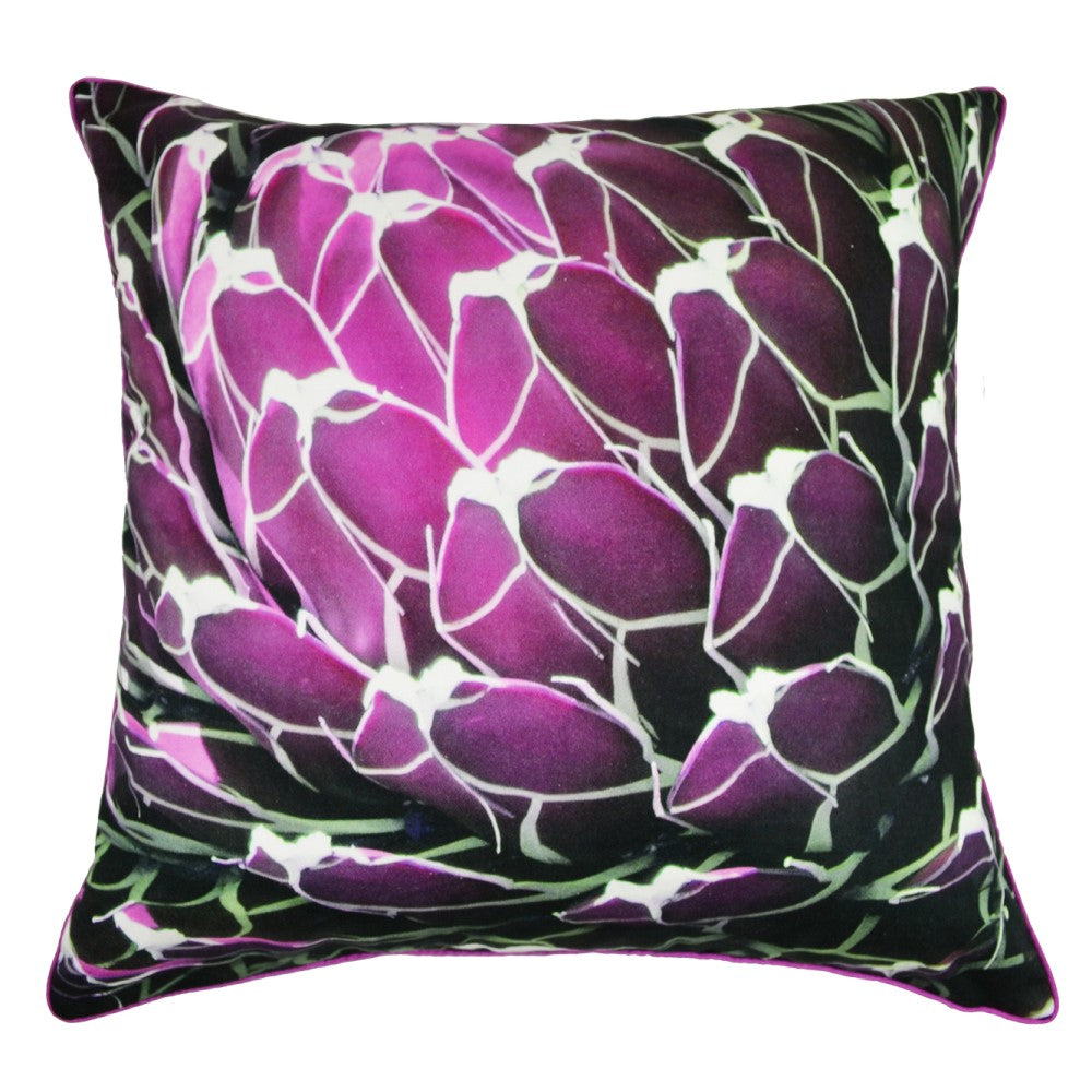 Purple Plant Cushion With Recycled Fill 45 X 45cms