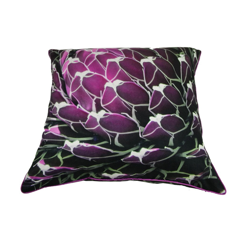 Purple Plant Cushion With Recycled Fill 45 X 45cms