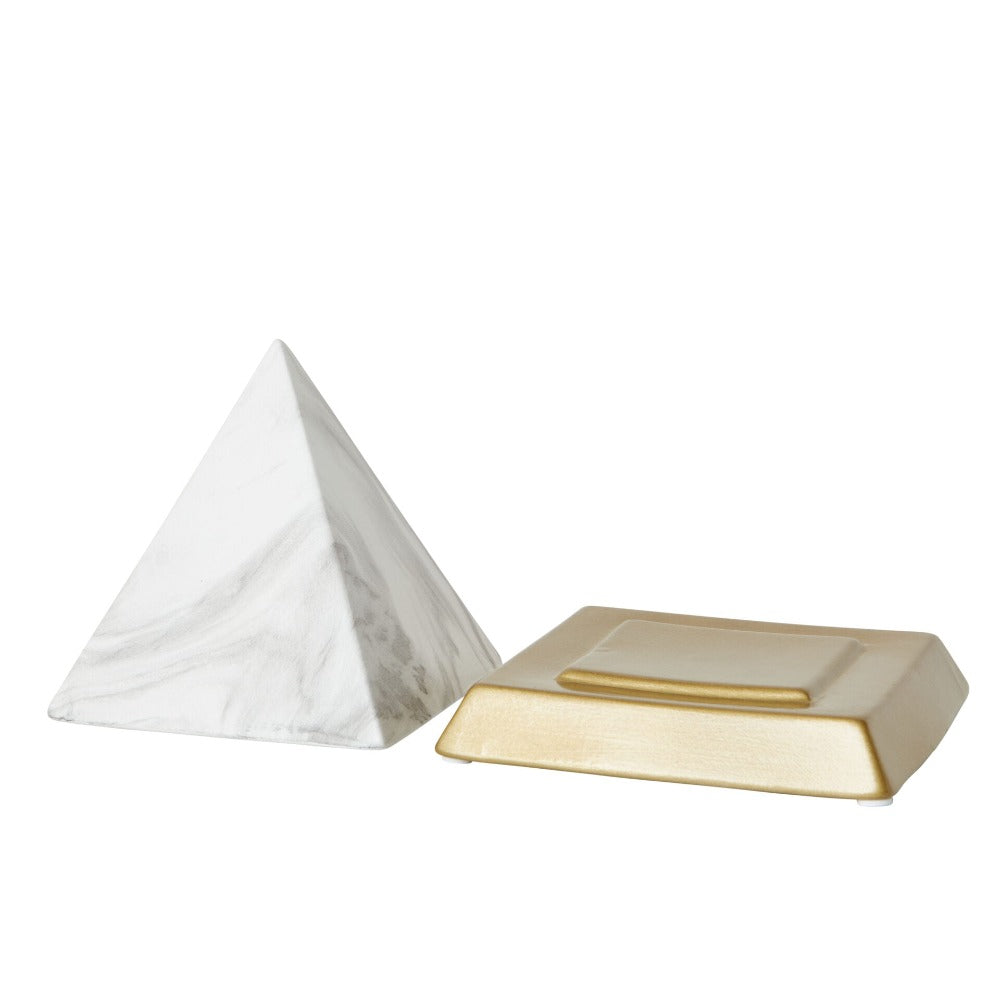 Pyramid Accent Trinket Box White (Choose from 2 Sizes)