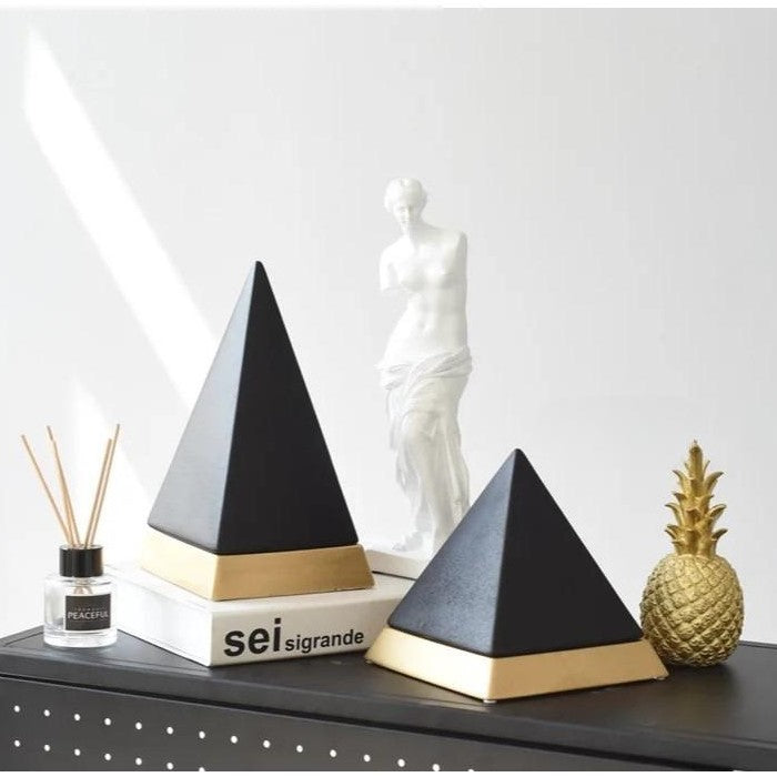 Pyramid Accent Trinket Box Black (Choose from 2 Sizes)