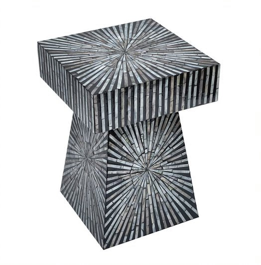 Pyramid Pearl Radiance Handmade Side Table