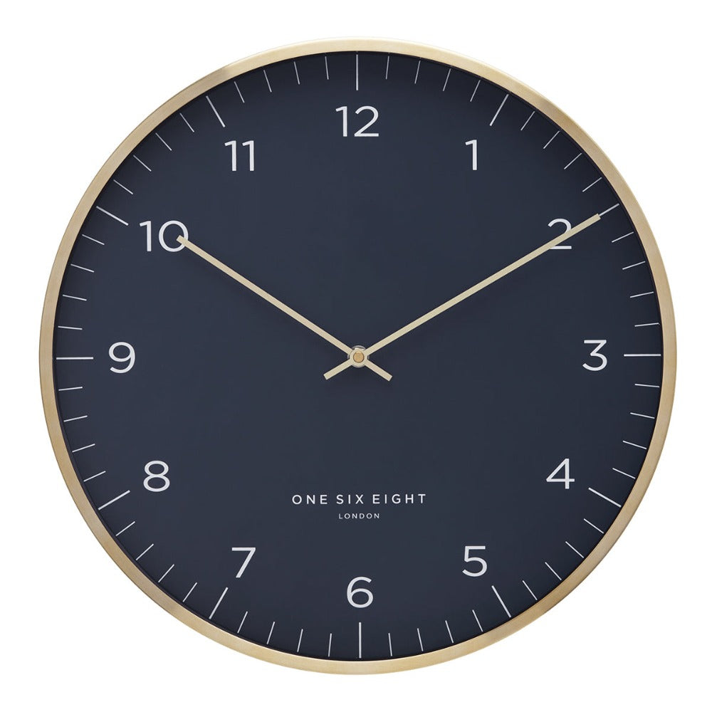 Quiet Design Blue Silent Wall Clock 40cms