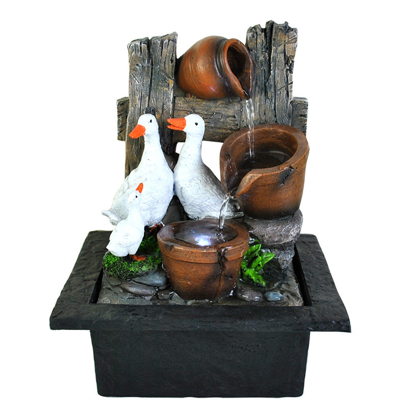 Quirky and Charming Pot Ducks Water Fountain