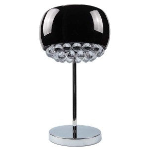 Radiant Glamour Crystal Chandelier Black Glass Shade