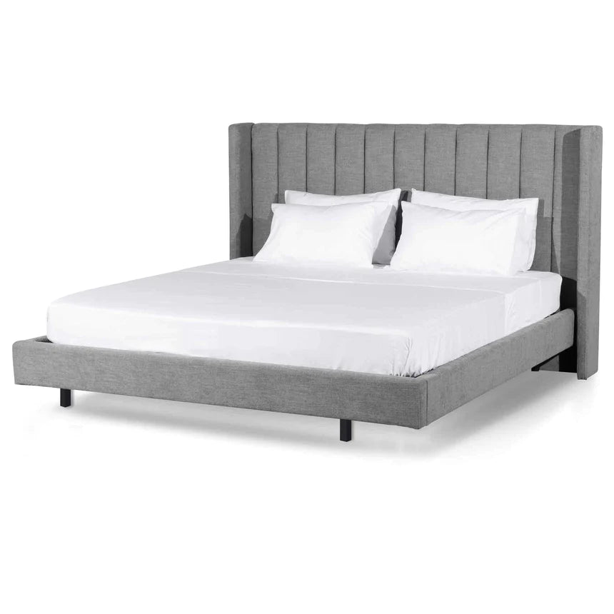 Radiant Velvet Bed Frame - Flint Grey (Queen)