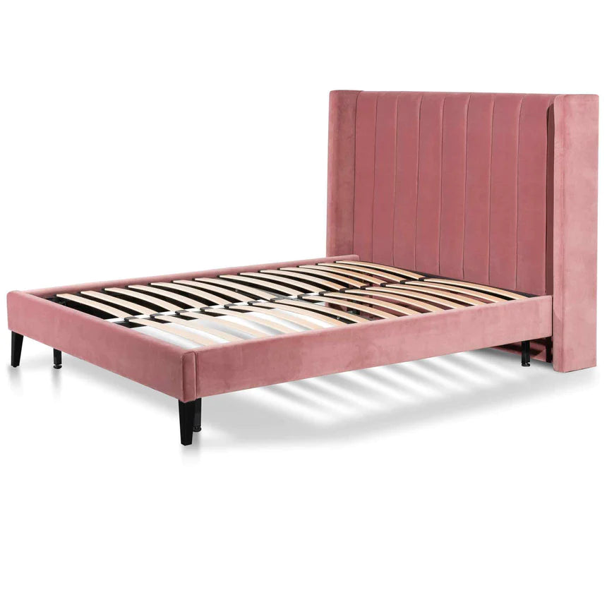 Radiant Velvet Bed Frame - Blush Peach (Queen)