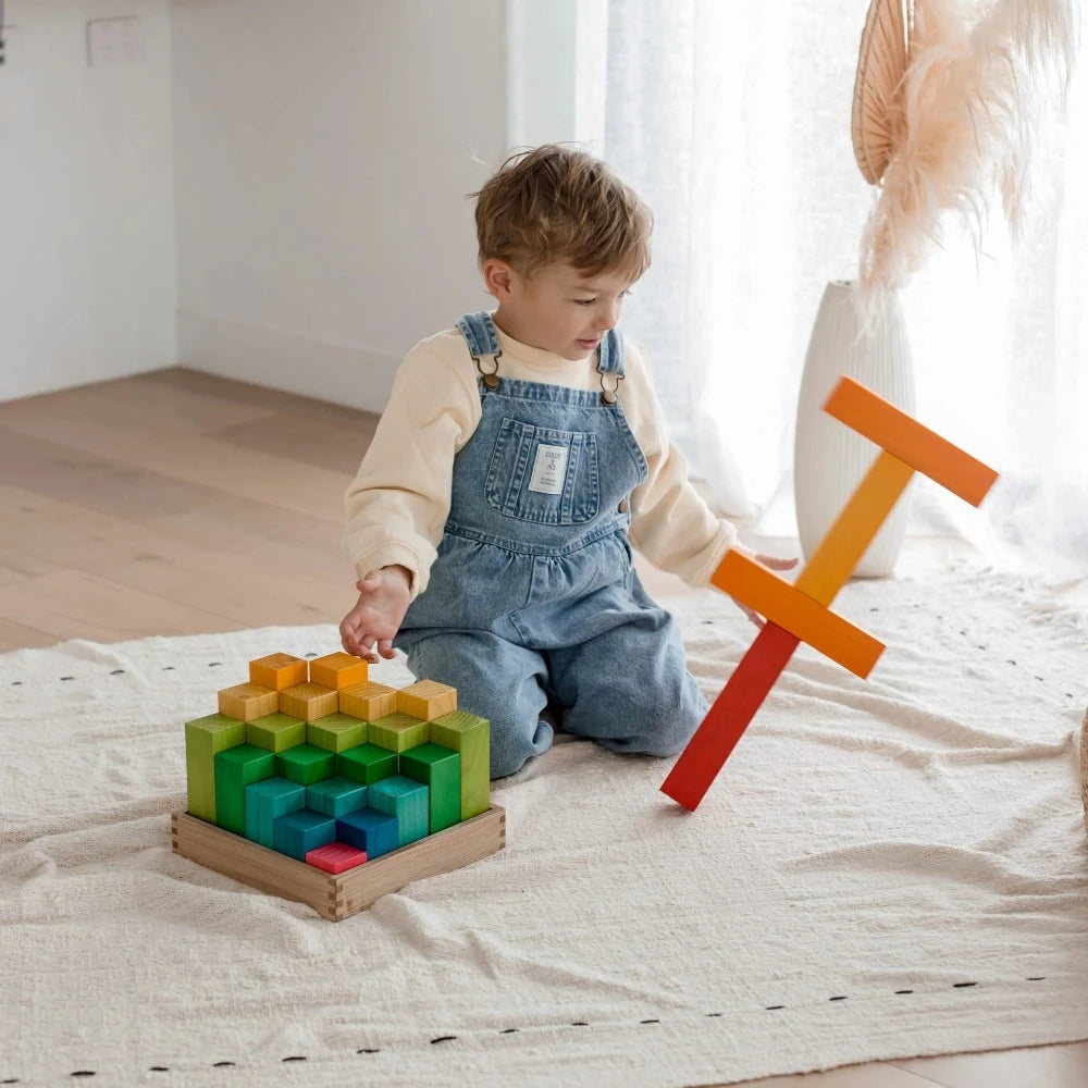 Rainbow Wooden Engineering Block Activity Set