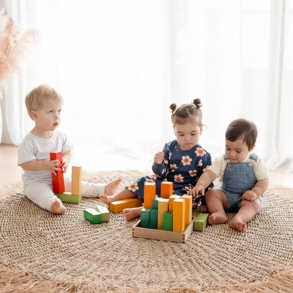 Rainbow Wooden Engineering Block Activity Set