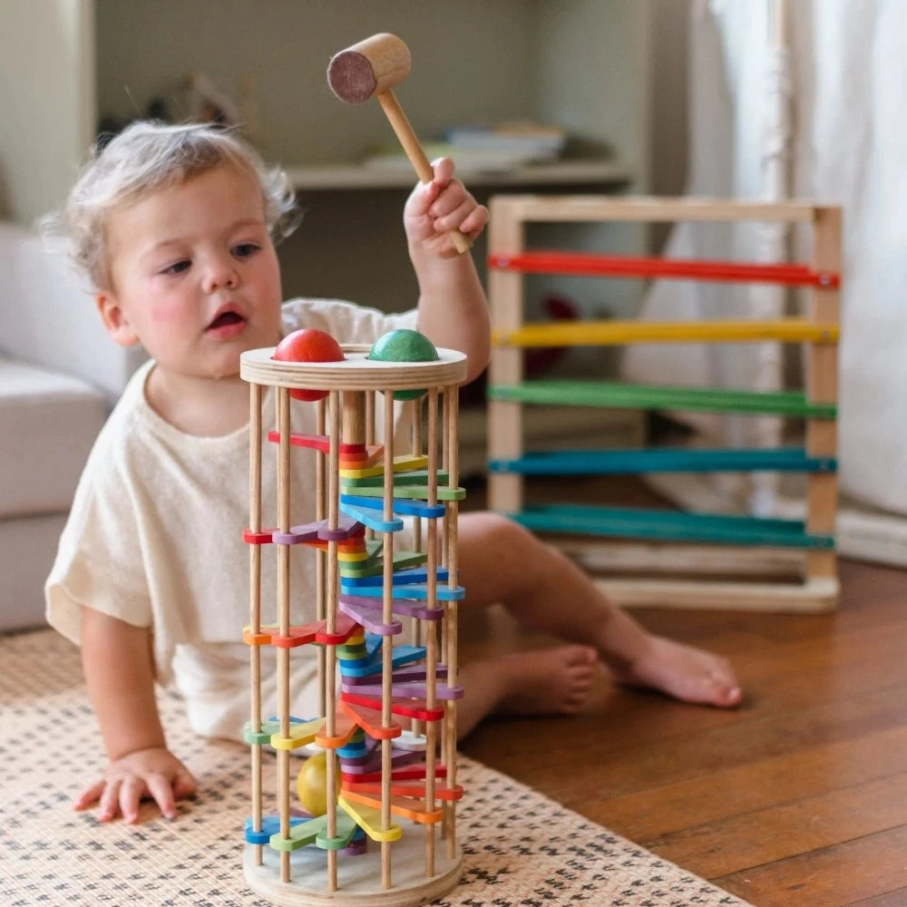 Rainbow Wooden Pound A Ball Tower