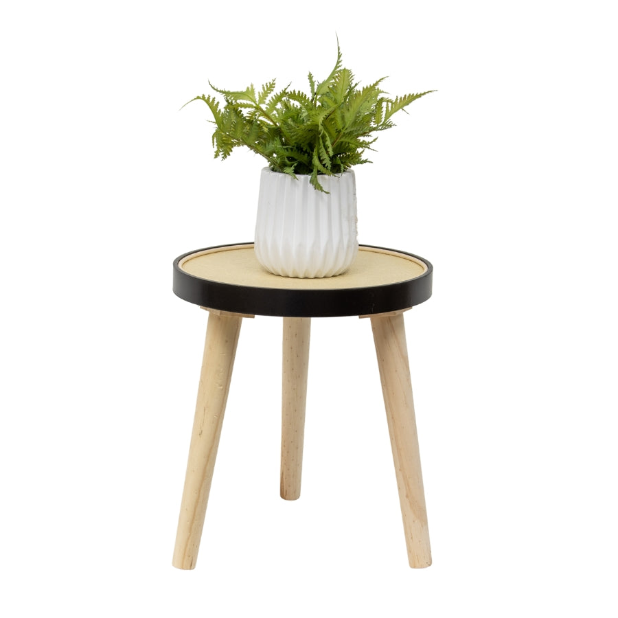 Rattan-Top 3-Legged Pot Plant Stand / Side Table 30cms