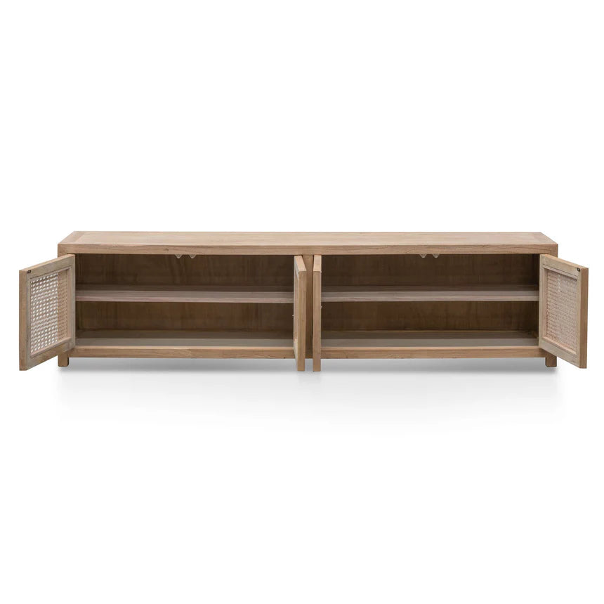 Rattan Doors Entertainment Unit 200cms - Natural