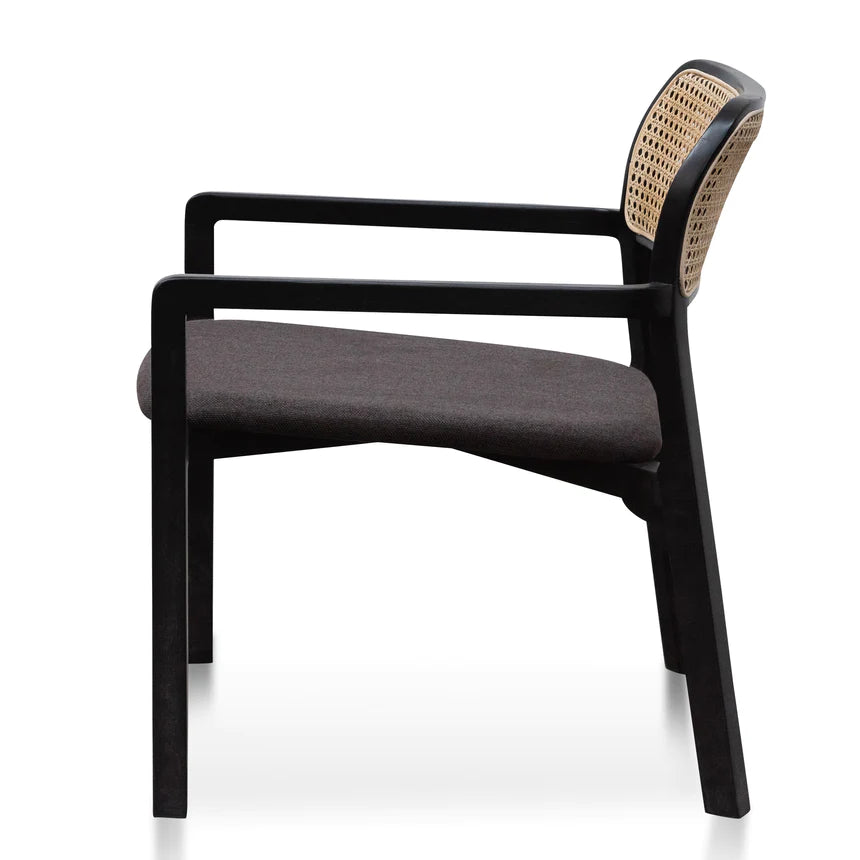 Rattan Fabric Symphony Lounge Armchair - Black