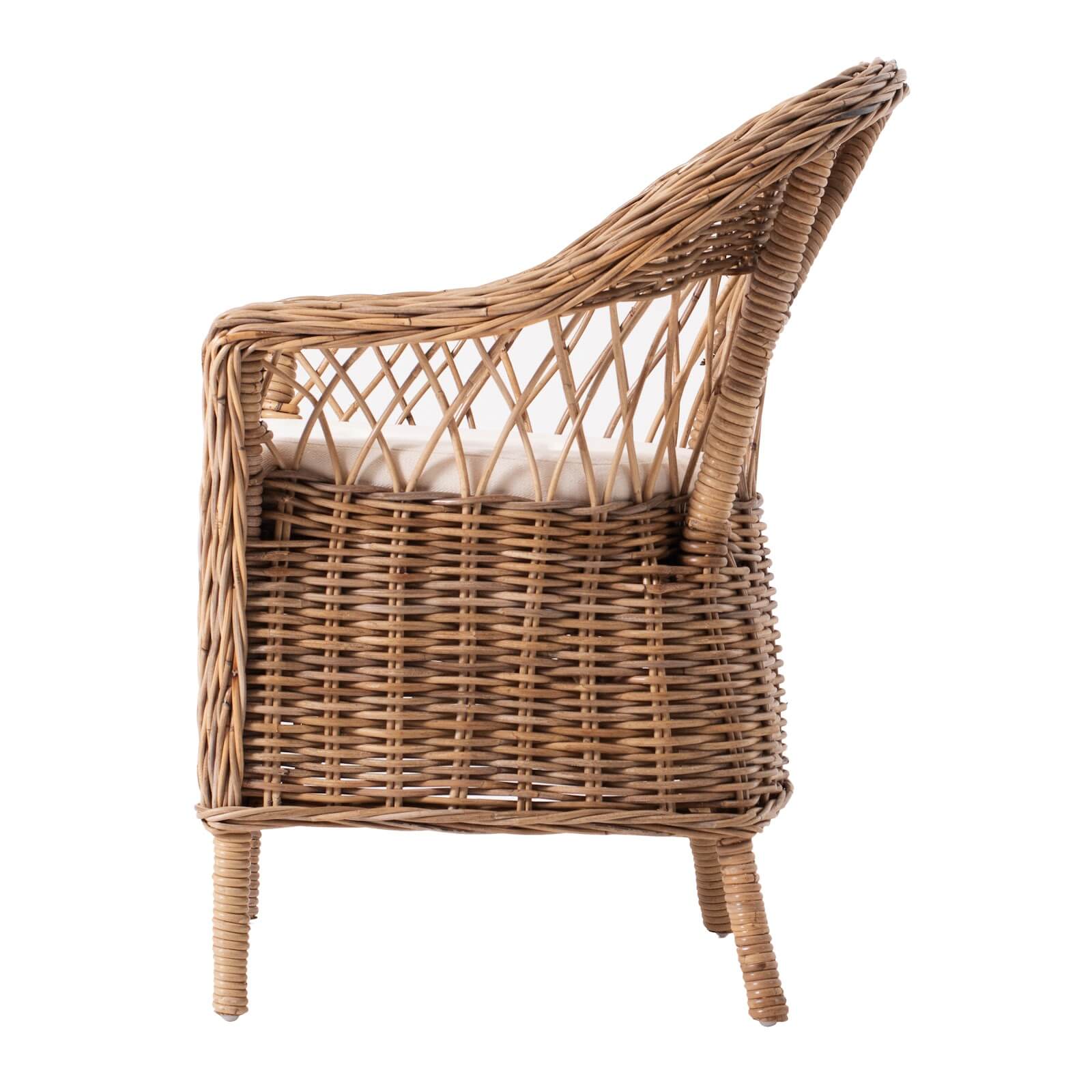 Rattan Haven Cove-Backed Lounge Armchair Set of 2