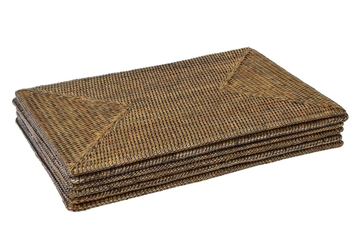 Rattan Plantation Placemats Rectangle Set of 6