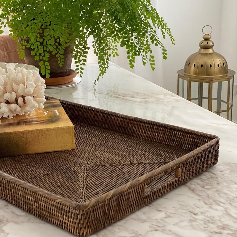 Rattan Plantation Serving Tray - Rectangle (Available in 3 Sizes)