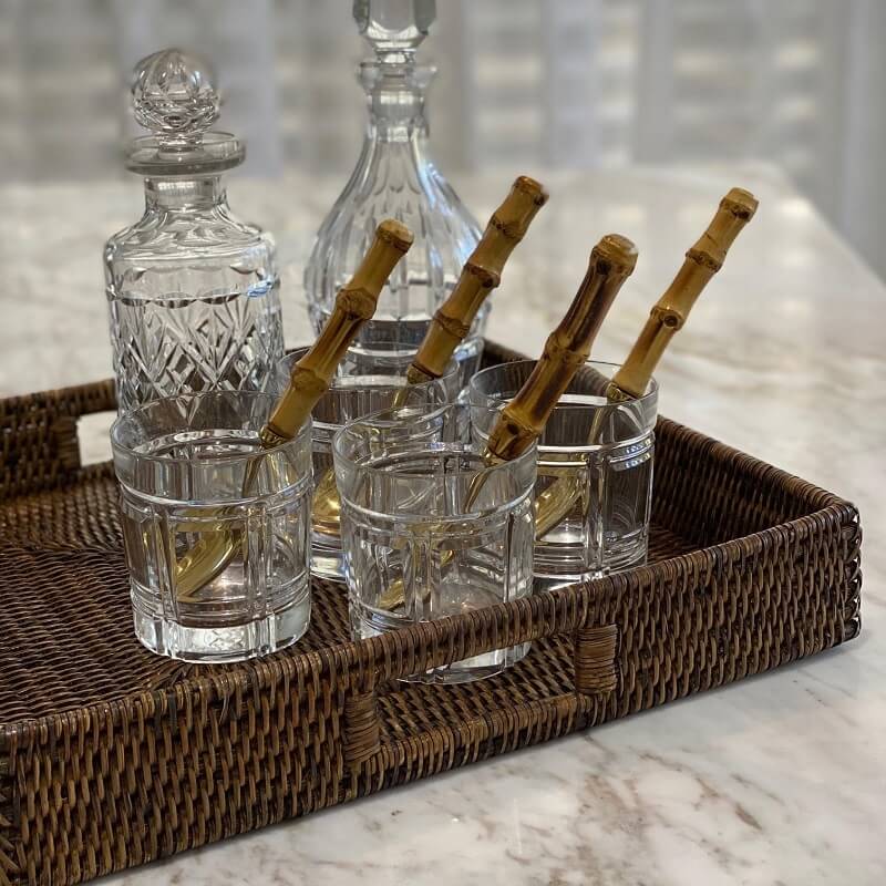 Rattan Plantation Serving Tray - Square (Available in 2 Sizes)