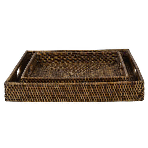 Rattan Plantation Serving Tray - Square (Available in 2 Sizes)