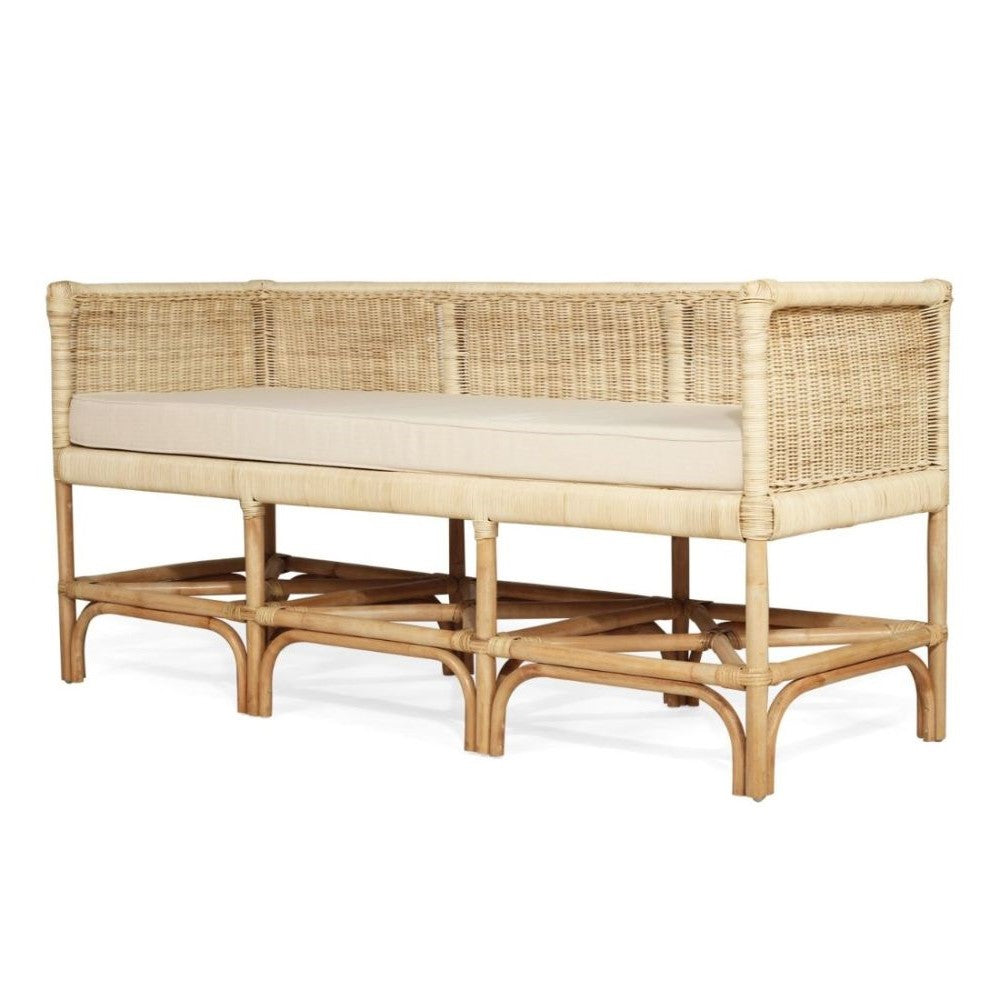 Rattan Wooden Coastal Accent Daybed Sofa