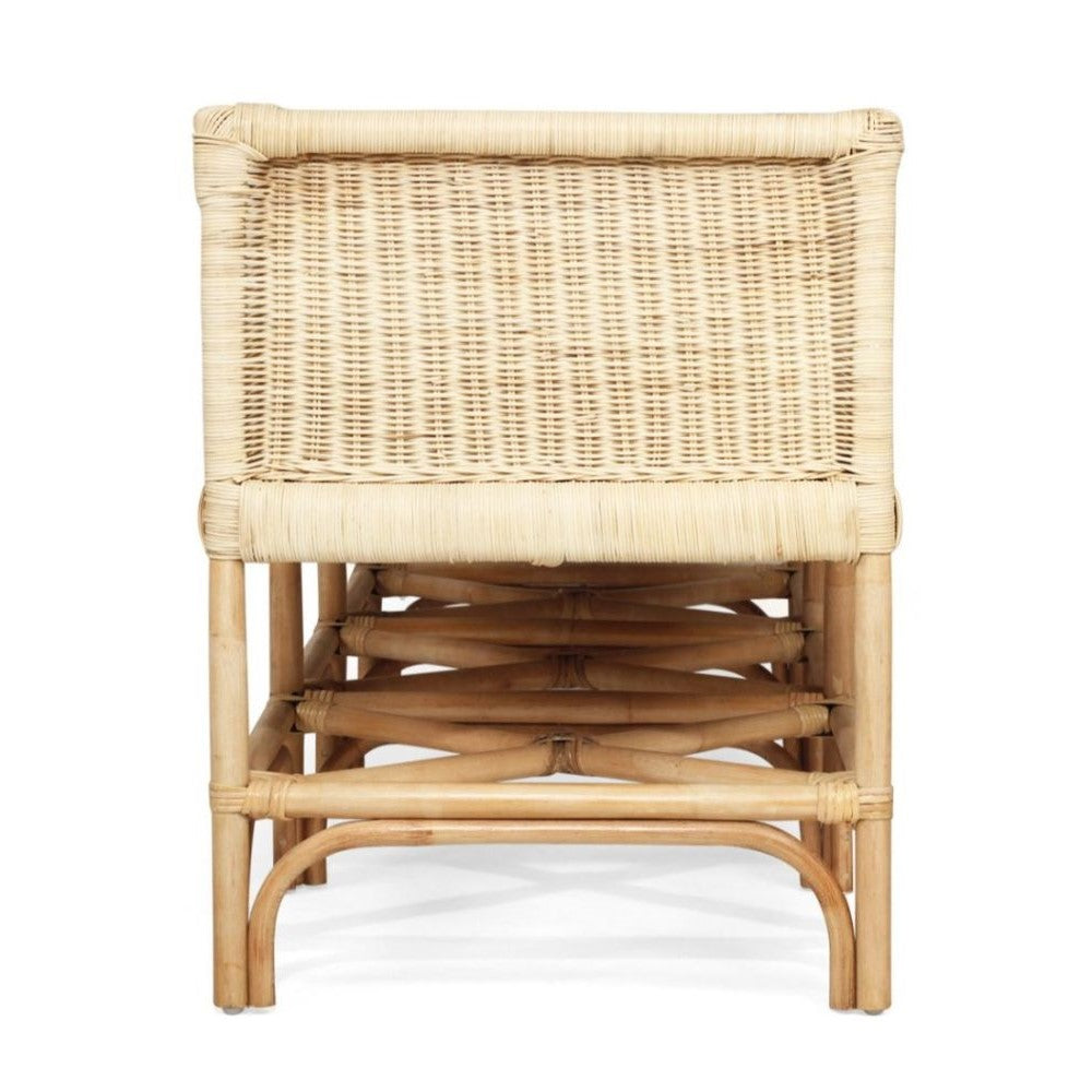 Rattan Wooden Coastal Accent Daybed Sofa