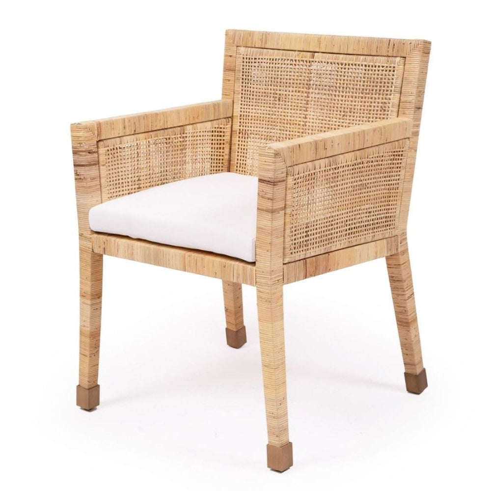 Rattan Coastal Accent Dining Armchair