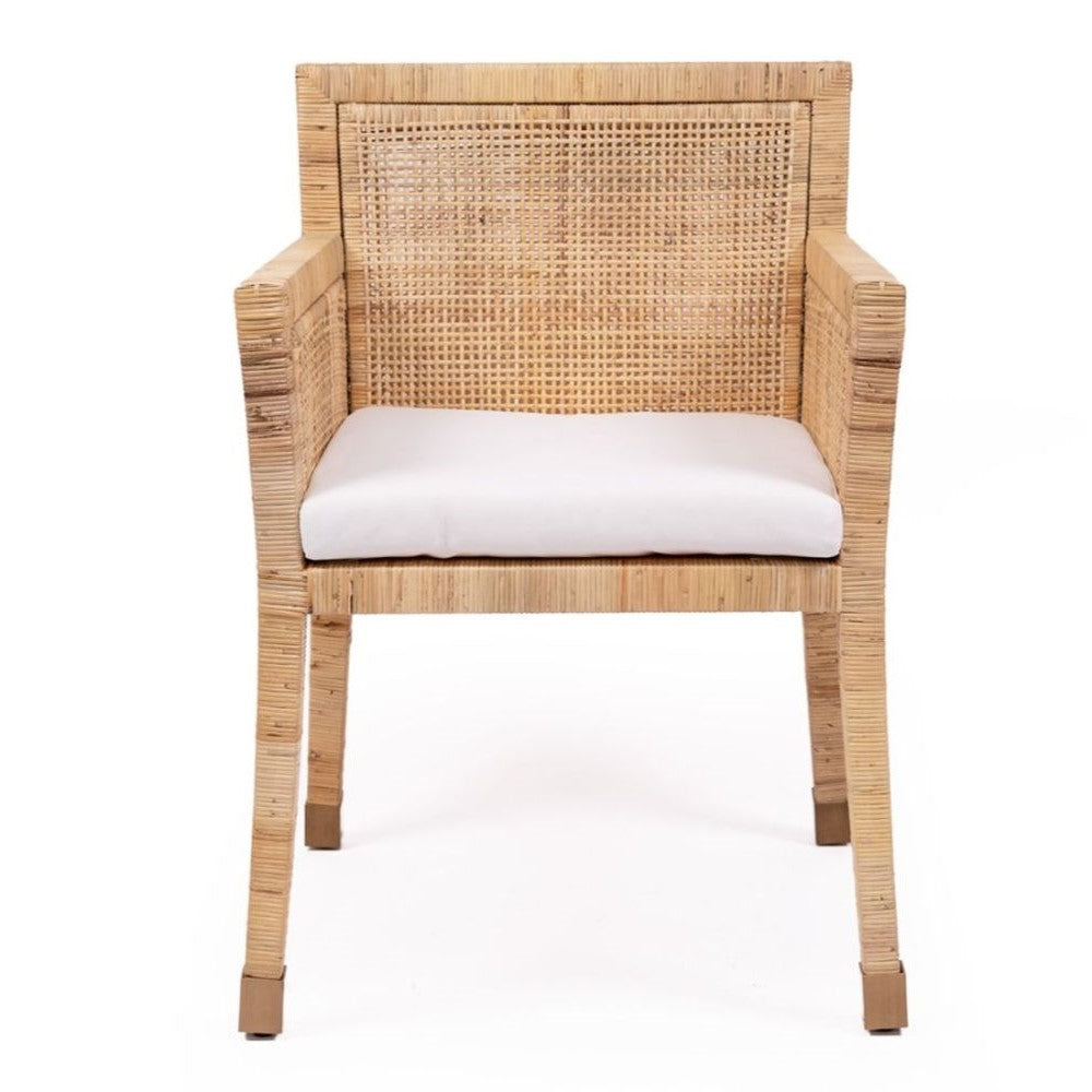 Rattan Coastal Accent Dining Armchair