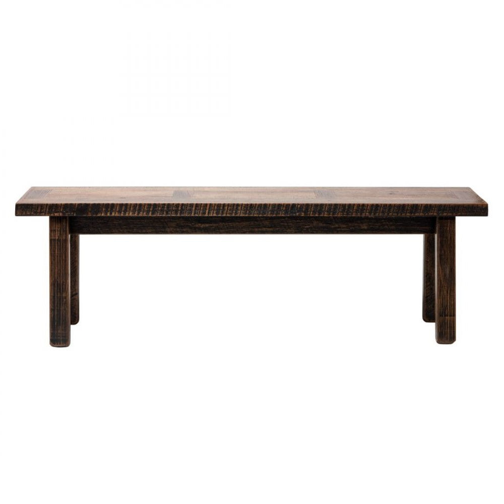 Reclaimed Wooden Dining Bench Black Marks Finish Bed End 150cm