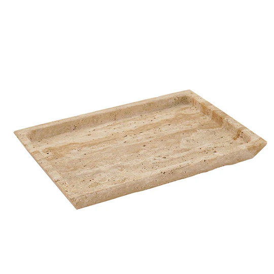 Rectangular Design Marble Serving Tray - Beige