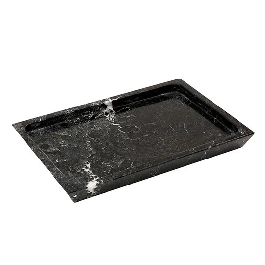 Rectangular Design Marble Serving Tray - Black