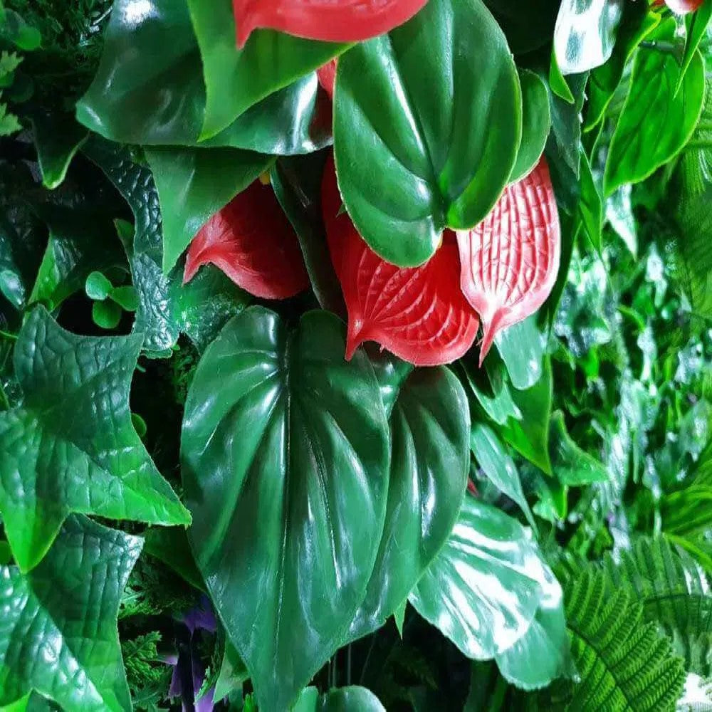 Red Anthurium UV Resistant Vertical Garden 1m X 1m