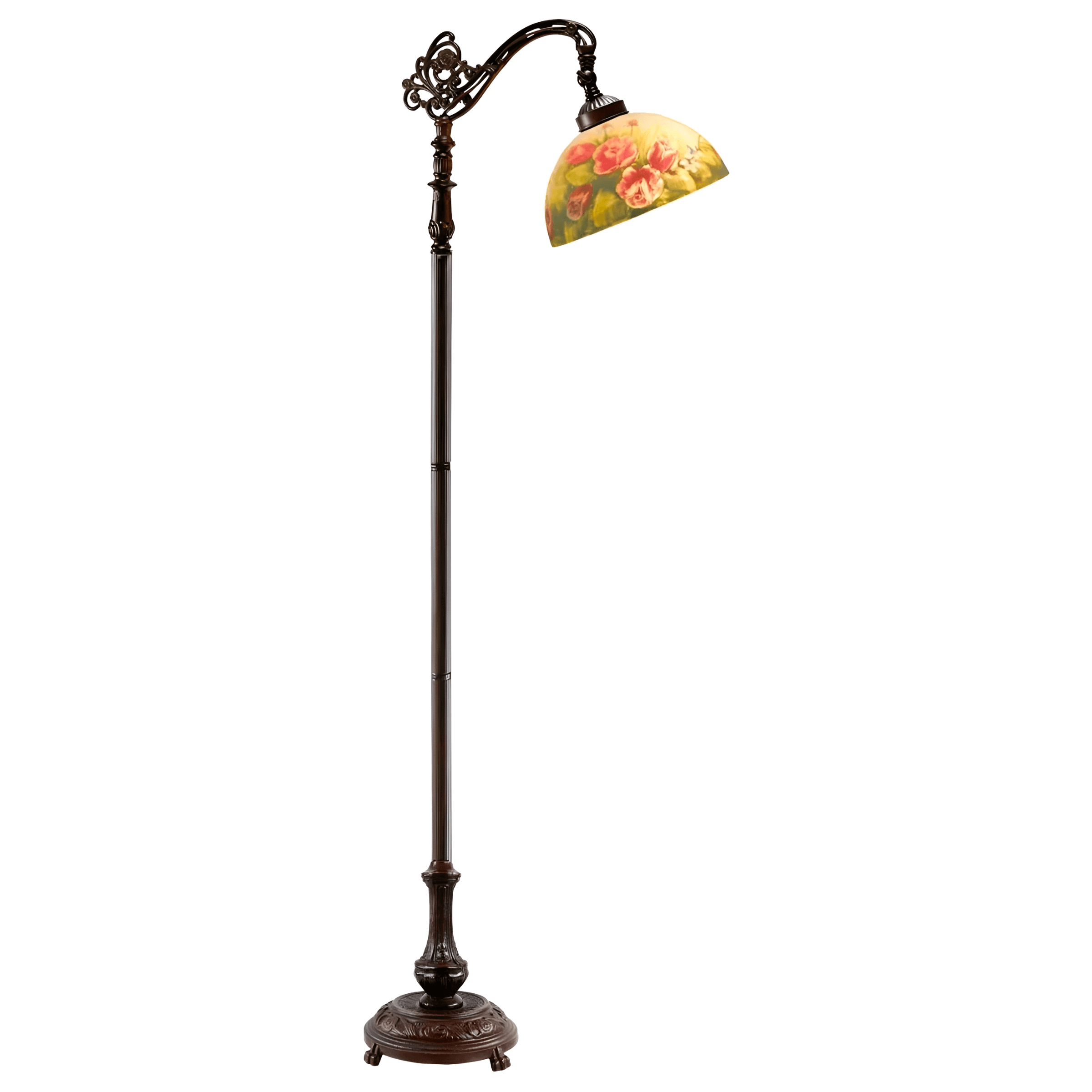 Red Roses Hand Painted Downbridge Floor Lamp