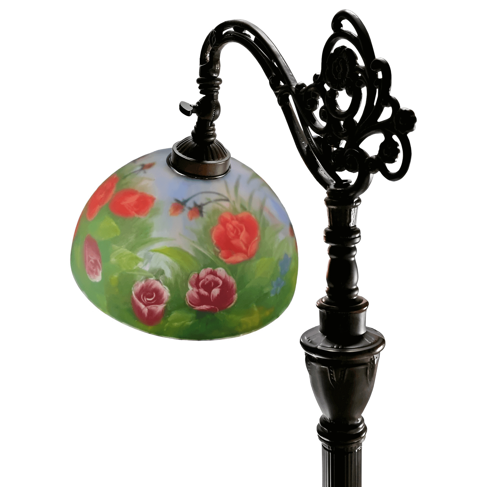 Red Roses Hand Painted Downbridge Floor Lamp