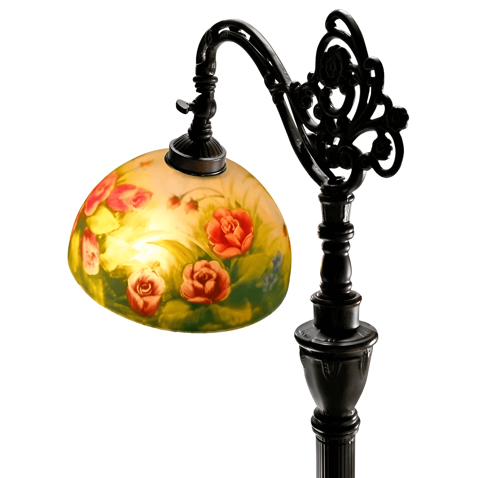 Red Roses Hand Painted Downbridge Floor Lamp