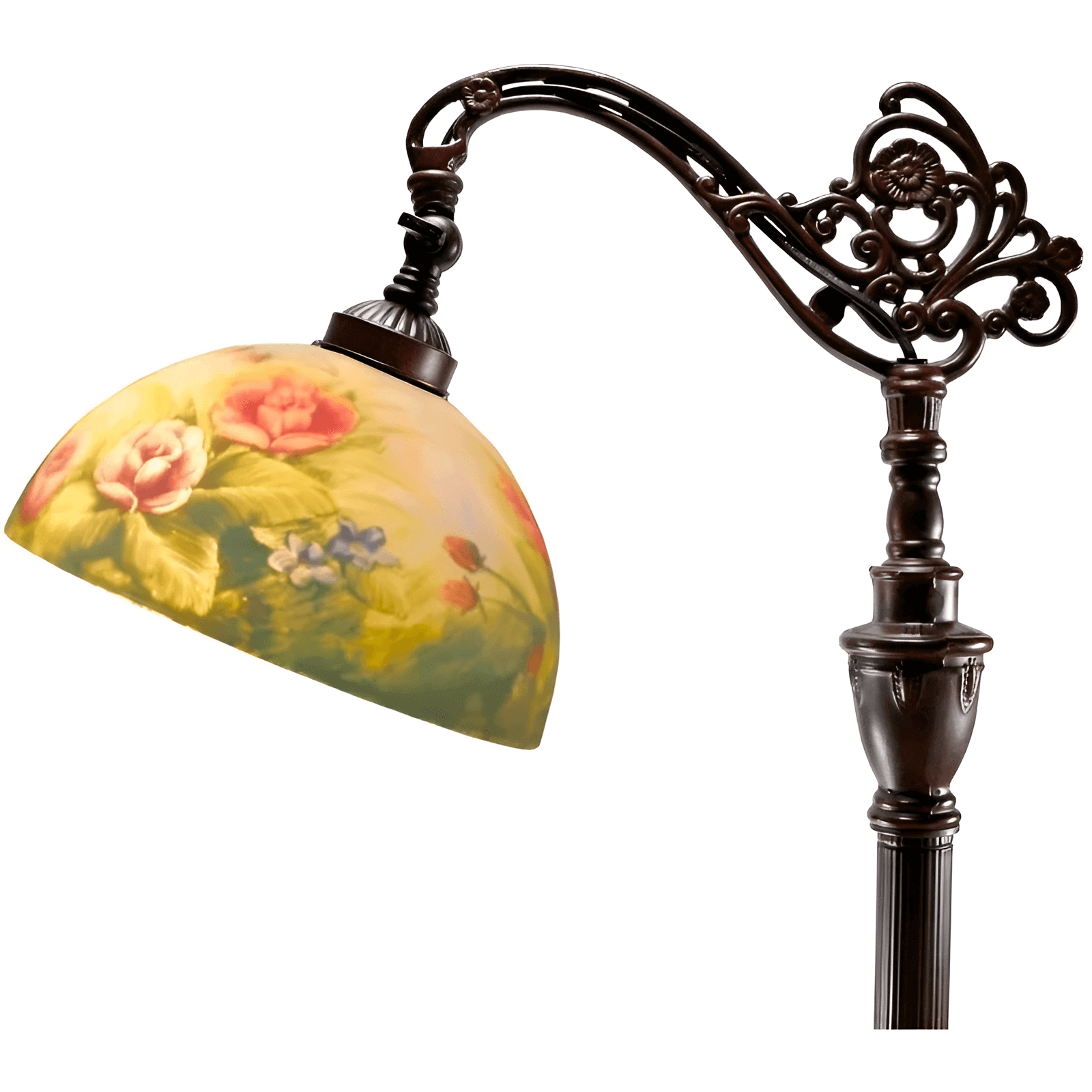 Red Roses Hand Painted Downbridge Floor Lamp