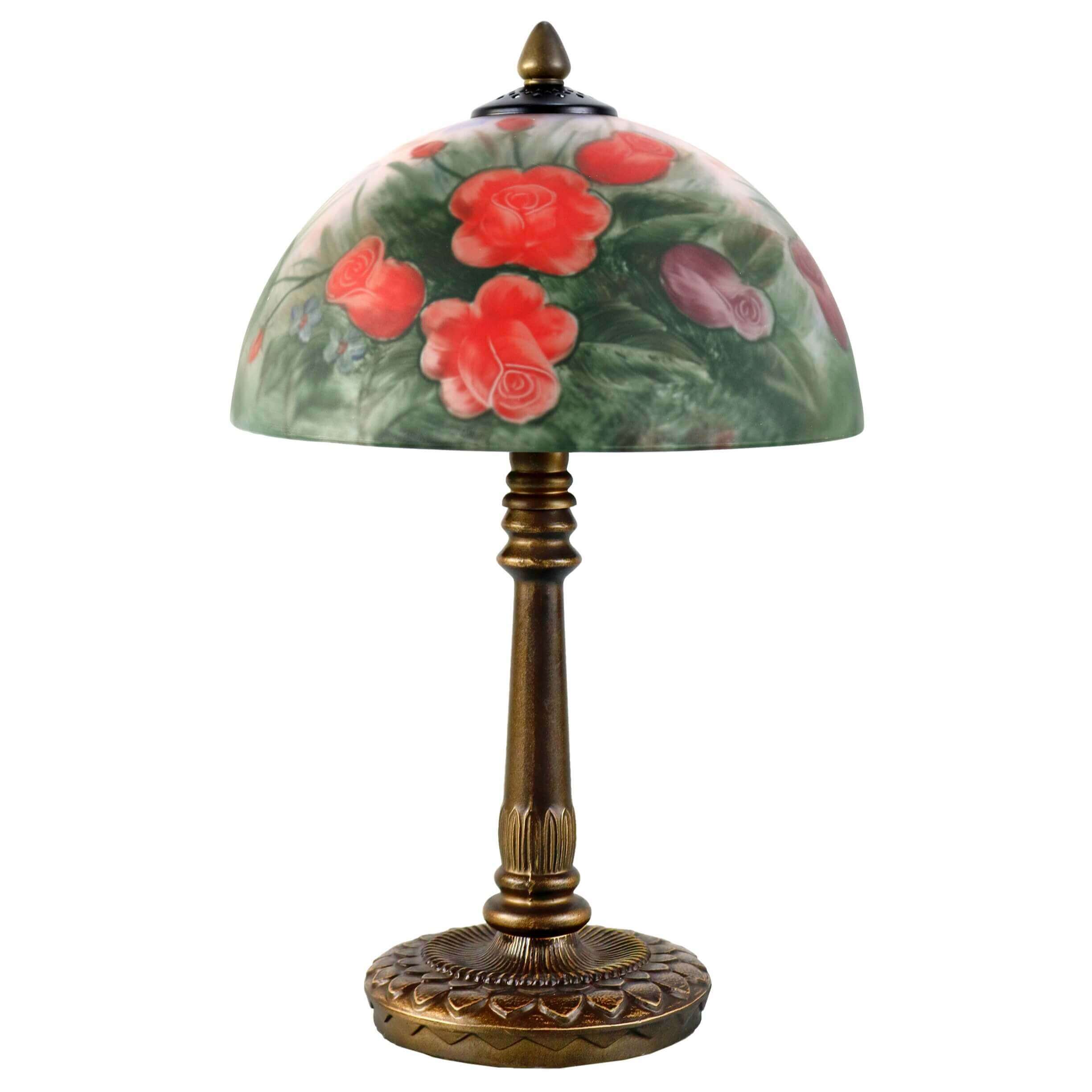 Red Roses Hand Painted Table Lamp