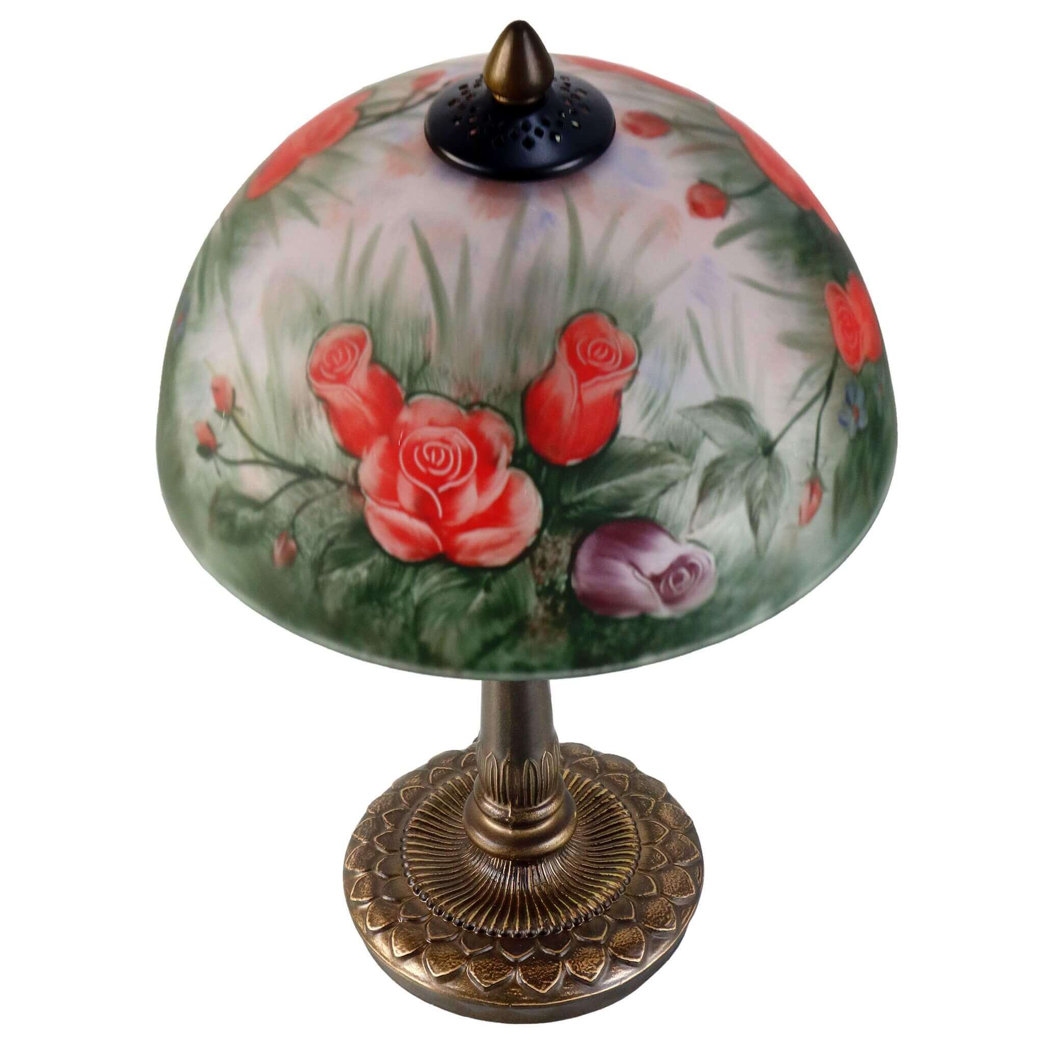 Red Roses Hand Painted Table Lamp