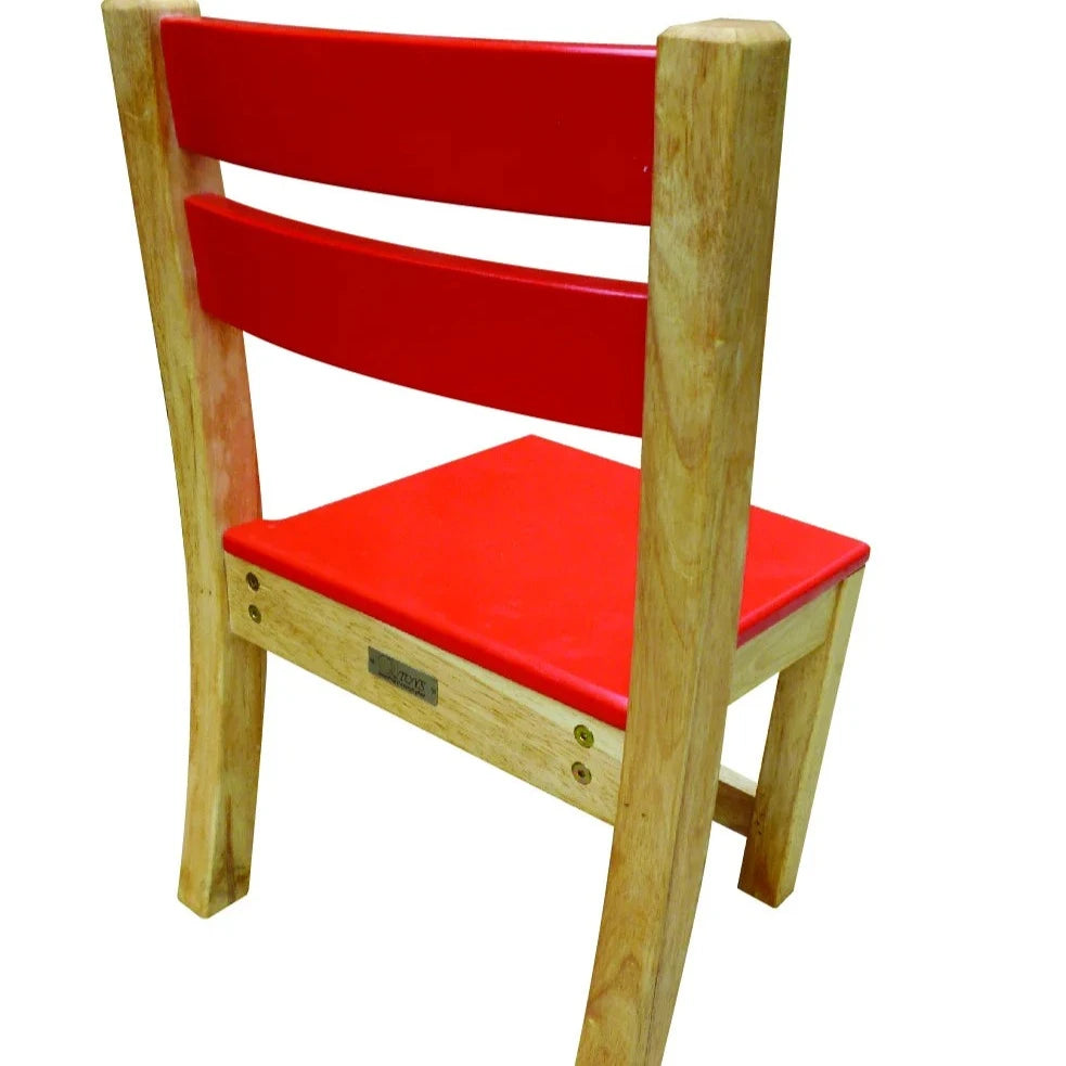 Red Top Wooden Table with 2 Matching Chairs