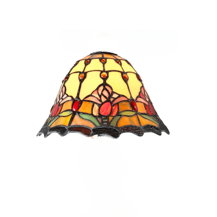 Red Tulips Downbridge Tiffany Stained Glass Floor Lamp