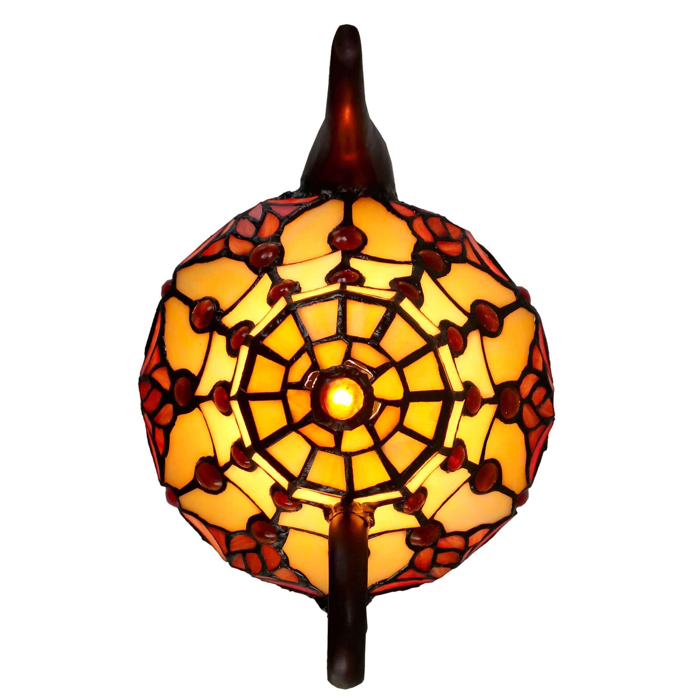 Red Tulips Teapot Tiffany Stained Glass Table Lamp