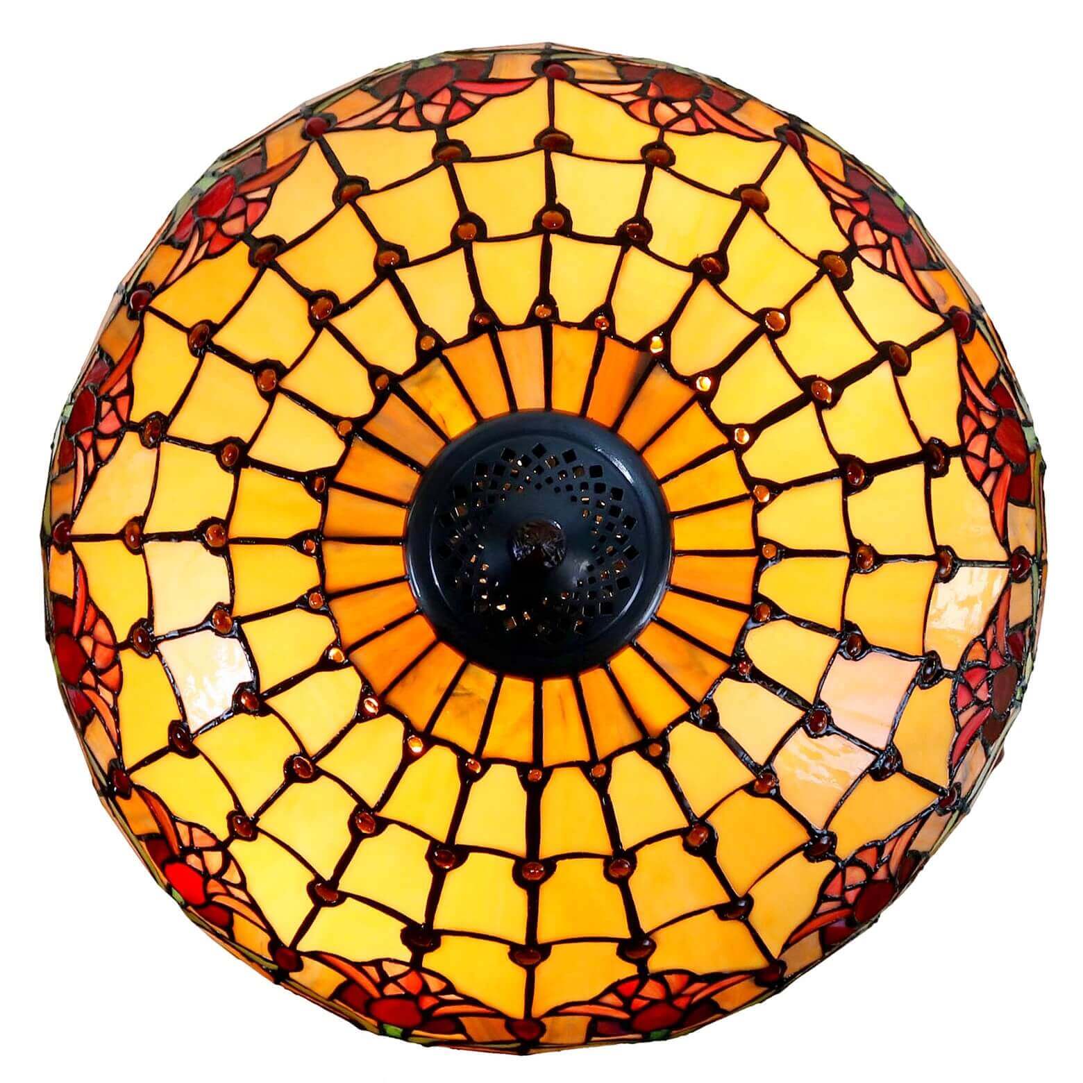 Red Tulips Tiffany Stained Glass Table Lamp (Available in 2 Sizes)