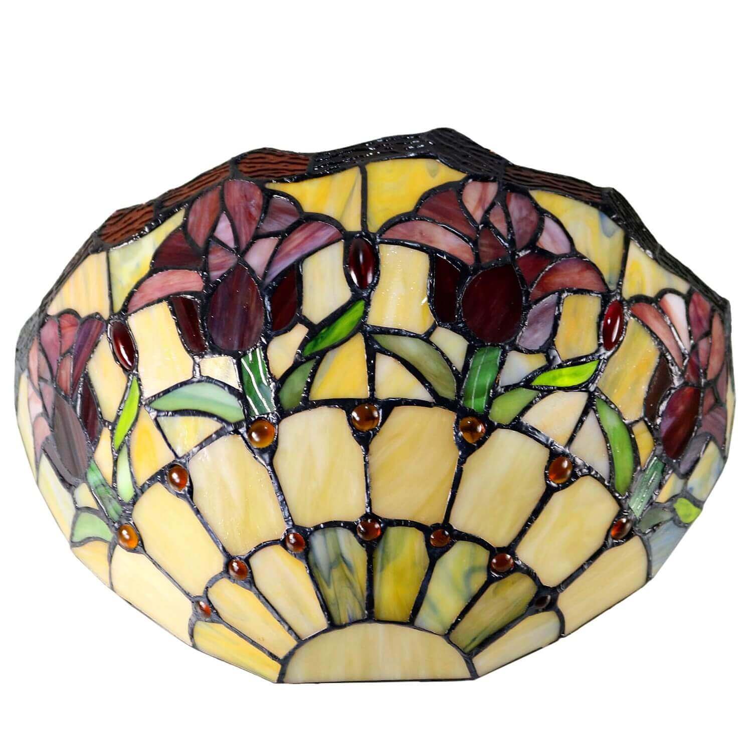 Red Tulips Tiffany Stained Glass Wall Lamp