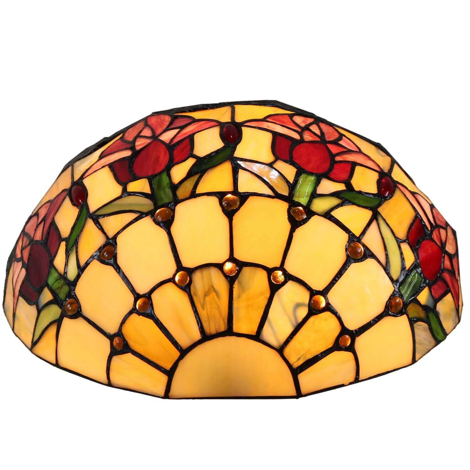 Red Tulips Tiffany Stained Glass Wall Lamp