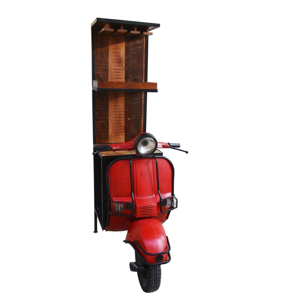 Red Scooter Front Home Bar