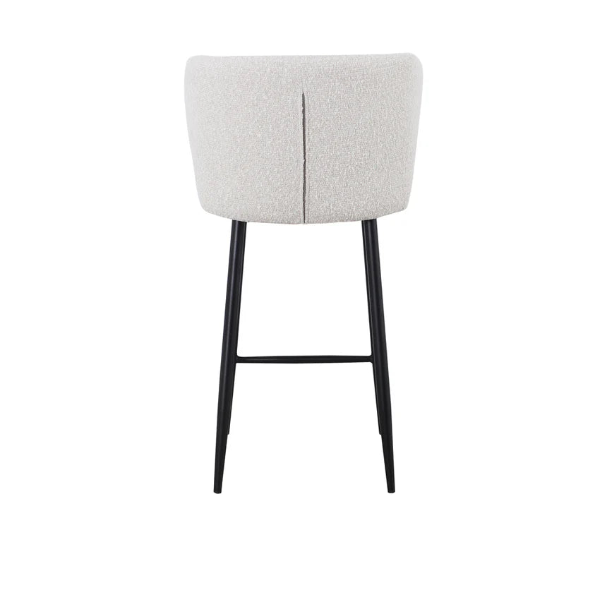 Refined Comfort Pearl Grey Boucle Bar Stool - Set of 2