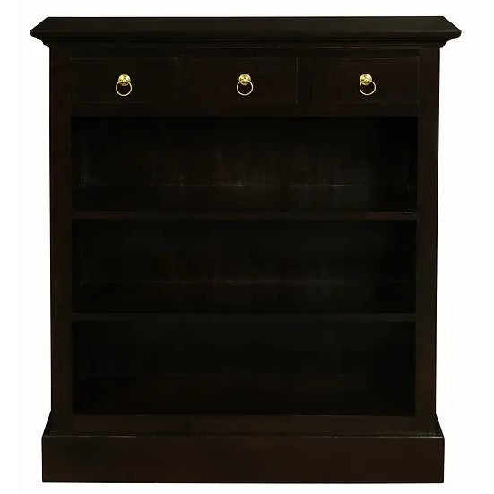 Refined Display 3 Drawer Bookcase - Dark Brown